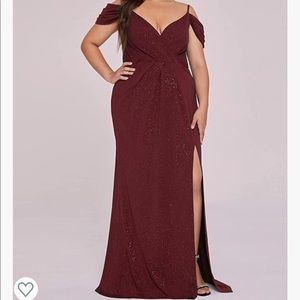 Ever-Pretty Women's Glitter Off Shoulder V-Neck Formal Evening Party Dress